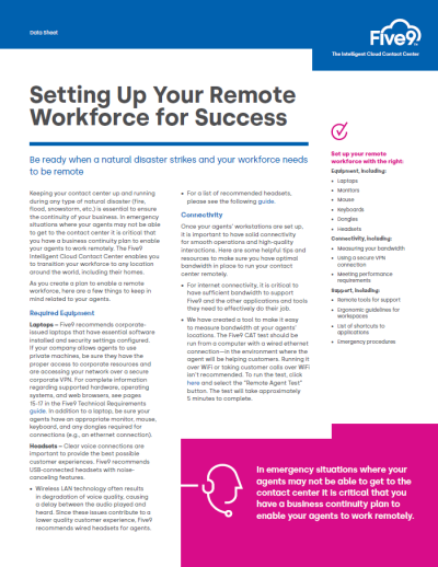 Setting Up Your Remote Workforce for Success Datasheet Screenshot