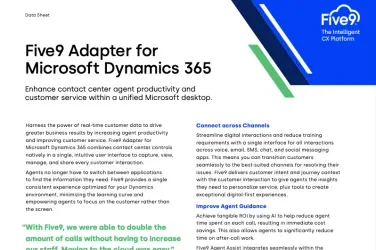 Five9 Adapter for Microsoft Dynamics 365 Data Sheet