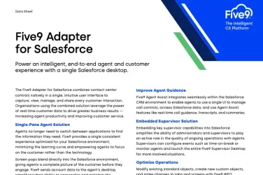 Five9 Adapter for Salesforce Data Sheet