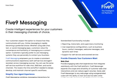 Five9 Messaging Data Sheet