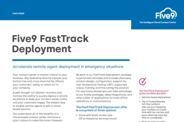 Five9 FastTrack Deployment Datasheet Screenshot