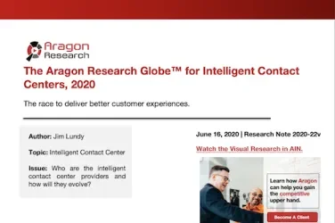 The Aragon Research Globe&#8482; for Intelligent Contact Centers, 2020