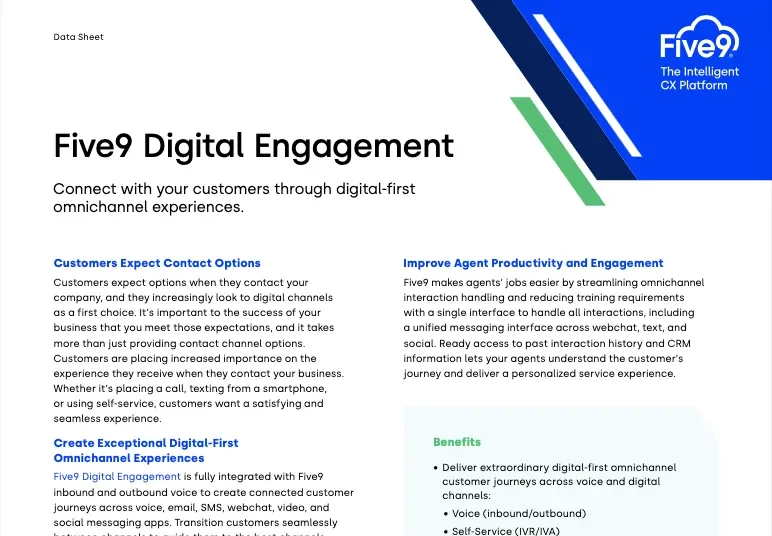 Digital Engagement Data Sheet