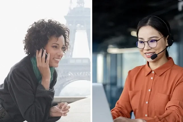 ladies on phone