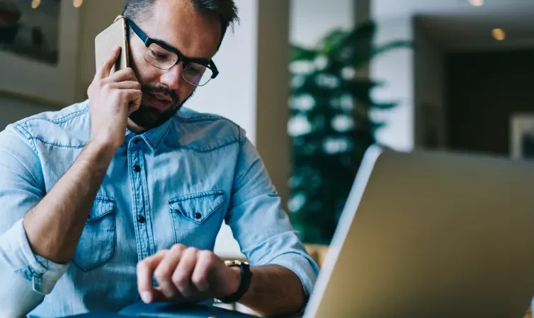 Man using Phone