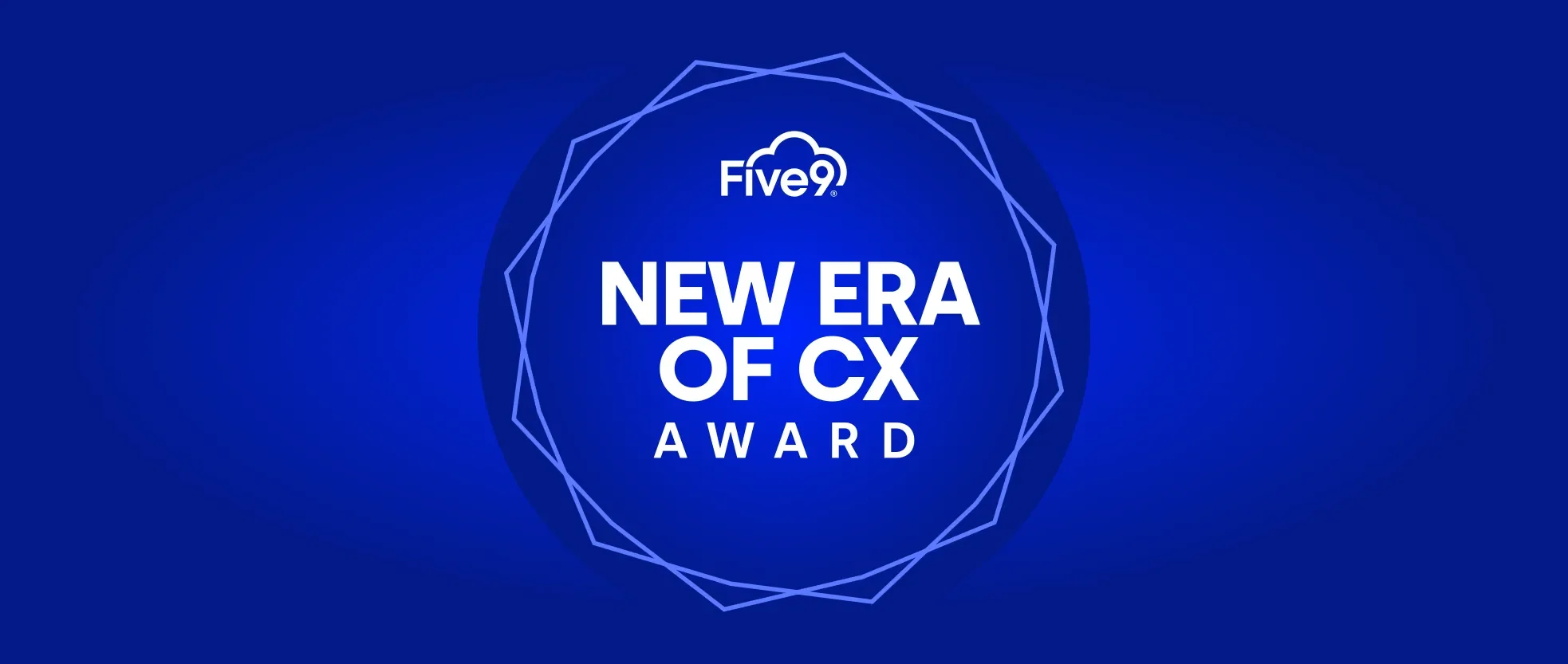 Blue background with white text "New Era of CX Award"