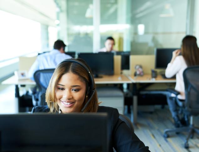 contact center agent at work in the office