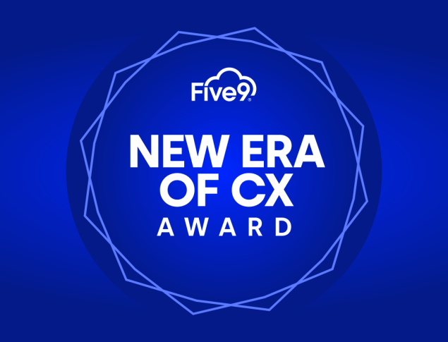 Blue background with white text "New Era of CX Award"